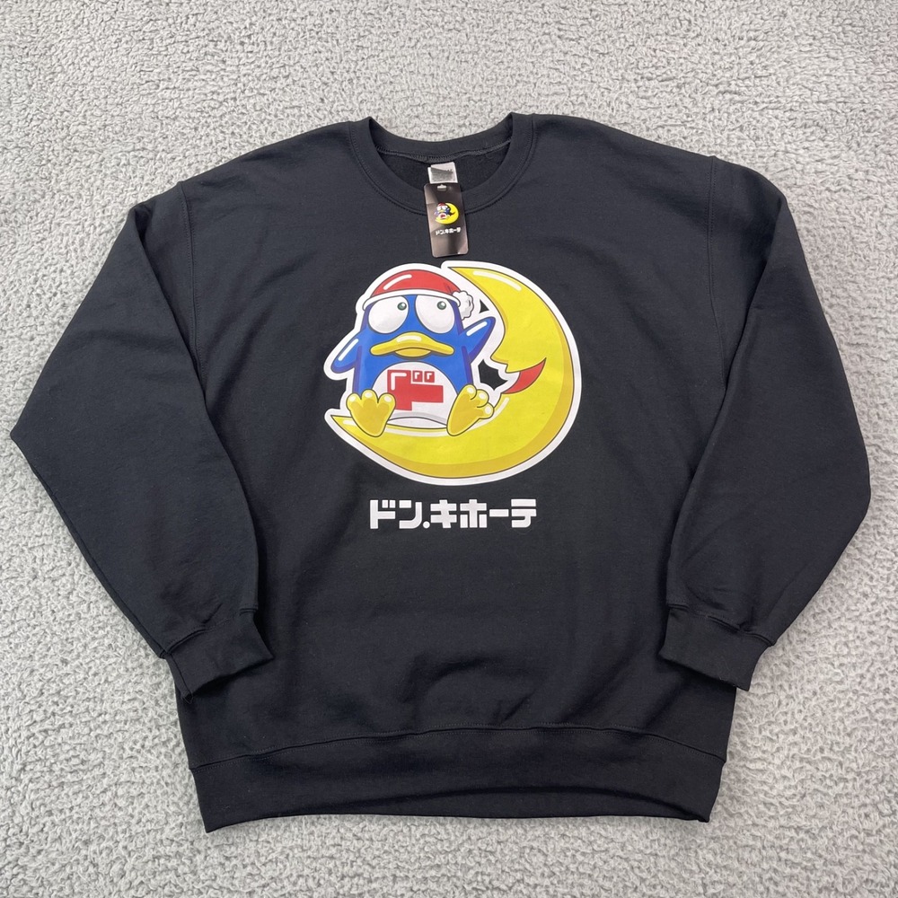 Don Quijote Donpen Penguin Don Don Donki Large Sweatshirt Black Exclusive - NWT